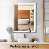 30x36 inch LED Bathroom Vanity Mirror Wall Mounted Adjustable White/Warm/Natural Lights Anti-Fog W708P176757
