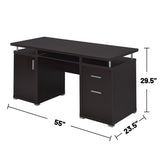 Computer Desk with 2 Drawers and Cabinet in Cappuccino B016P162591