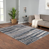 Watercolor Abstract Stripe Woven Area Rug B03597996