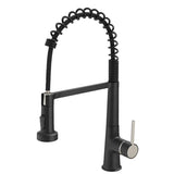 Faucet for Kitchen Sink, Black Kitchen Faucet with Pull Down Sprayer, Modern Commercial Spring W1932P154734