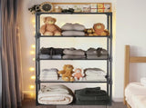 5 Shelf Wire Shelving,Metal Storage Shelving Unit for 550 lbs Capacity Black,1Pcs 61991936
