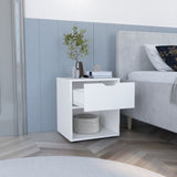 DEPOT E-SHOP Adak 19.7" H Nightstand End Table with Open Shelf,White B097P167406
