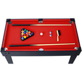 ZNTS 5-in-1 Multi-Game Table - Billiards, Push Hockey, Foosball, Ping Pong, and Basketball black/red W465P164155