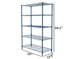 5-layer adjustable shelf Display Rack Iron household shelf with adjustable feet 29.13*13.39*59.06in 90600393