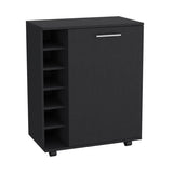 Wick Bar Cart with Integrated Wine Storage, Spacious Cabinet and Smooth Rollers B200P188879