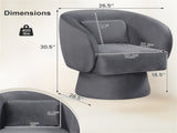 360&deg Swivel Barrel Chair - Plush UpholsteryLumbar Pillow, 400lbs Capacity, Gray 87209728