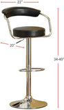 Contemporary Style Black Bar Stool Counter Height Chairs Set of 2 Adjustable Swivel Kitchen Island HS00F1559-ID-AHD
