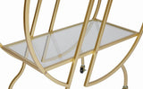 Gold Bar Carts for The Home Bar Serving Cart, Rolling Bar Cart Gold with Lockable Caster Wheels, W3123P480999
