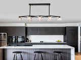 Matte Black Crystal Chandelier for Dining Room, 8-Light Kitchen Chandelier Light Fixture Modern W1592P231609