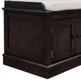 Storage Bench with 4 Doors and Adjustable Shelves, Shoe Bench with Removable Cushion for Living 59969562