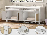 60 Inch Bathroom Vanity with Double Sink , Large Storage Space with 2 Tip-Out Trays / 50396601