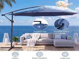 10ft Umbrella Hanging Offset Market Outdoor Sun Shade For Deck Poolside Easy Tilt Cross Base 57680511