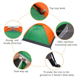 ZNTS 2-Person Waterproof Camping Dome Tent for Outdoor Hiking Survival Orange & Green 14786622