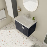 28 Inch Bathroom Vanity with Ceramic Sink, For Small Bathroom, Bathroom Vanity with Soft Close Door W999P146021