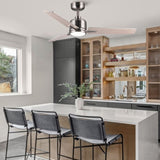 48" Brushed Nickel Lowe Profile Ceiling Fan with Light W1367P247082