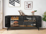 55.12 "Spacious Cat House with Tempered Glass, for Living Room, Hallway, Study and Other Spaces W757119335