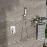 Dual Shower Head - 16 Inch Ceiling Mount Square Shower System with Rough-in Valve, Chrome W124357657