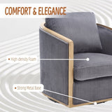 COOLMORE Corduroy Barrel Chair, Comfortable Accent Sofa Chair for Living Room, 360 Degree W395P220272