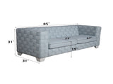 Saree Light Teal Chenille & White Finish Sofa B2726P453250