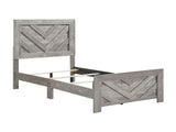Contemporary Rustic Gray Finish Twin Size Panel Bed Wooden Bedroom Furniture 1pc, Bed in a Box B011P250478