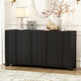 Sophisticated 4-Door Sideboard Adorned with Intricate Linear Accents and Luxurious N711P247438B