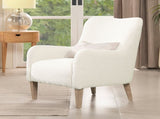 Nimbus 27.5" Curved Accent Chair, Ivory White Boucle B2719P238256