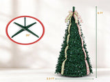 6ft Collapsible Pop Up Christmas Tree Artificial PVC Xmas Tree with Satin Ribbons & Bow Unlit 22632042
