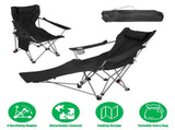 Outdoor Reclining Camping Lounge Chair 95&deg-160&deg Adjustable Angle Carbon Steel Frame Heavy Duty 28821678
