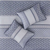 4 Piece Jacquard Quilt Set with Throw Pillow Navy King/Cal King B03597588