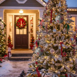 4PCS Set 4.7" Christmas Glass Ball Ornaments Holiday Hanging Treeations for Party Holiday 02050476