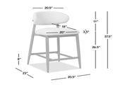Locke 26.5" Modern Upholstered Counter Stool with Wood Frame, Salt & Pepper Boucle B2719P238400