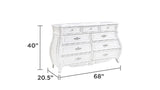 ZNTS Opulence Modern Style 9- Drawer Dresser Made with Wood in Pearl White B009P240961