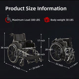Folding Manual Transport Wheelchair, 18" Seat With Front and Rear Locking Hand Brakes, 24" Quick W3121P296753