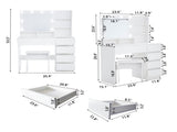 Vanity, Makeup Vanity Desk Set Mirror & Light, Dressing Table Storage Lots , 3 Lighting Modes W2139P194438