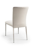 Contemporary Faux Leatheratte Side Chair Set of 2, Soft White Color B091P183410