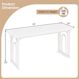 Spacious Rectangular Dining Table - 63"x24"x30", Adjustable Foot Pads, Waterproof Stain-Resistant 14488397