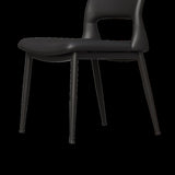 Modern minimalist black PU leather Dining Chairs Set of 2, comfortable backrest design, metal leg W1727P251122