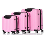 Vertical Striped 3-in-1 Luggage Set with Handle ABS Case with Swivel Wheels Aluminum Alloy 74372039