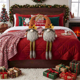 2PCS Set Christmas Gnome Decorations 5.5x3.5x20.5" Fabric Sitting Gnomes with Orange Hat & Maple 99880685