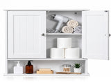 Bathroom Wall Cabinet with Vertical-Slatted MDF Doors and Painted Finish 22.13*5.12*23.03in White 34148523