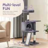 ZNTS 47 inch Cat Tree Cat Tower for Indoor Cats, Cat House with Padded Platform Bed, Toy Ball, Large Cozy 28538709