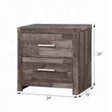 ZNTS Dark Oak 2-Drawer Nightstand B062P209406