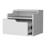 White Dual-Shelf Display Nightstand B062P175143