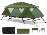 Collapsible camping tent with an integrated cot 53386816