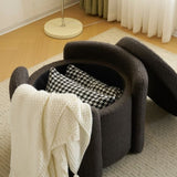 Cozy Boucle Storage Ottoman Stylish Comfort with Hidden Storage, Grey N769P199879G