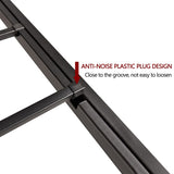 Queen Size Metal Canopy Bed Frame with Headboard and Footboard Black W84034157