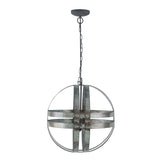 ZNTS 4 - Light Galvanized Chandelier, Hanging Light Fixture with Adjustable Chain for Kitchen Dining Room W2078138929