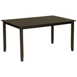 6-Piece Kitchen Dining Table Set Wooden Rectangular Dining Table, 4 Fabric Chairs and Bench Family 82897047