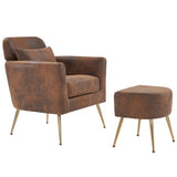 Half Disassembled Single Chair With Gold Feet And Pedals Bronzing Cloth Indoor Leisure Chair Orange 21962356