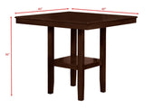 Rustic Farmhouse Transitional 5-Pc Counter Height Dining Set Square Table Wood Top Bottom Display B011P185607
